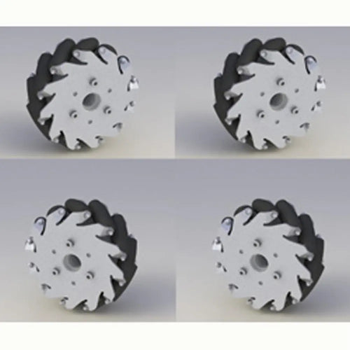 127mm Mecanum Wheels w/ Basic Rollers (2x Left, 2x Right) 127mmアルミ製メカナムホイール、ベーシックローラー(左2個、右2個)付き