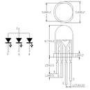 拡散レンズ付き5mm RGB LED(5個入り)