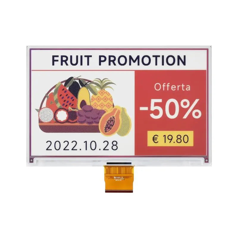 7.3 inch ACeP 7色 電子ペーパー Eインク Rawディスプレイ 800 x 480