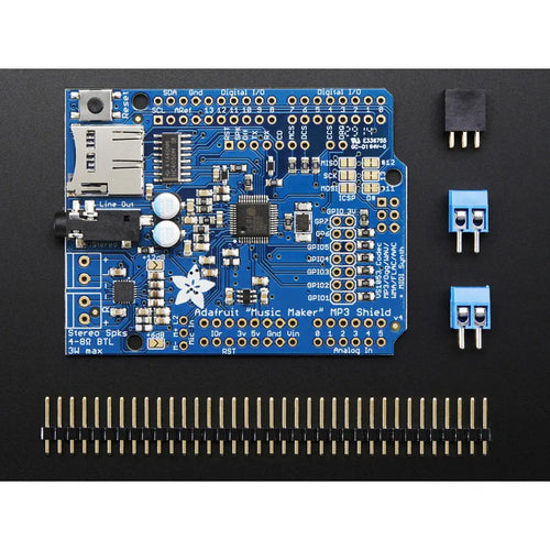 Adafruit Music Maker MP3 Shield for Arduino w/ 3W Stereo Amp v1.0 Adafruit Arduino用 Music Maker MP3シールド 3Wステレオアンプ付き v1.0