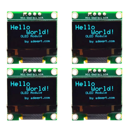 Adeept 0.96in OLED Module 128x64 SSD1306 I2C Serial Self-Luminous Display (4x) Adeept 0.96インチ OLEDモジュール 128 x 64 SSD1306 I2Cシリアル 自発光型ディスプレイ (4x)