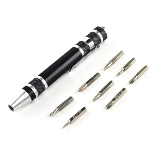 Black 8 in1 Precision Pocket Pen Screwdriver ブラック 8in1精密ポケットペンスタイルドライバ