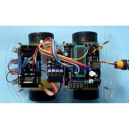 DIY Robot Car Smart Chassis Kit w/ Speed Encoder 4W 2-Layer for Arduino, RPi Arduino、RPi用 DIYロボットカースマートシャーシキット(スピードエンコーダ付き 4W 2層)