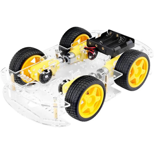DIY Robot Car Smart Chassis Kit w/ Speed Encoder 4W 2-Layer for Arduino, RPi Arduino、RPi用 DIYロボットカースマートシャーシキット(スピードエンコーダ付き 4W 2層)