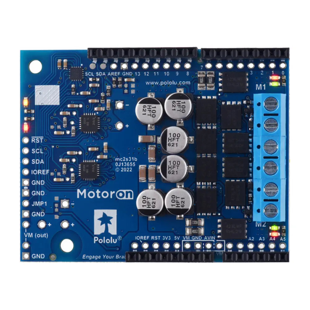 Motoron M2s24v16 Dual High Power Motor Controller Shield For Arduino W Connectors Robotshop 0451