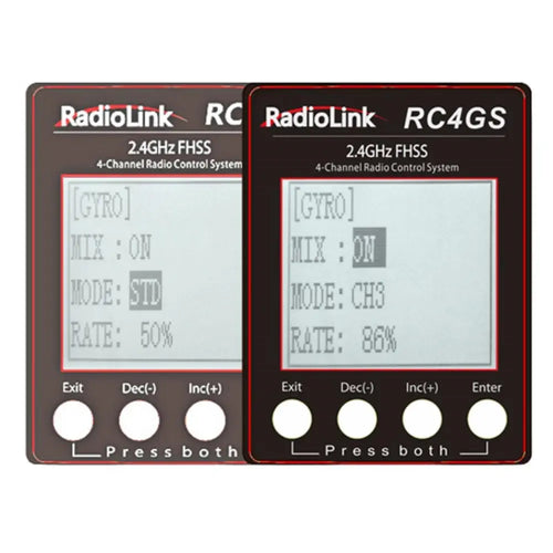 RadioLink RC4GS V3 2.4GHz 4CH Transmitter w/ R6FG Receiver RadioLink RC4GS V3 2.4GHz 4CHトランスミッタ(R6FGレシーバ付き)