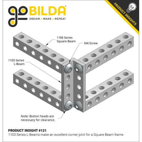 ServoCity 1106 Series Square Beam (10 Hole, 80mm Length) ServoCity 1106シリーズ 角形ビーム (10穴、長さ 80mm)