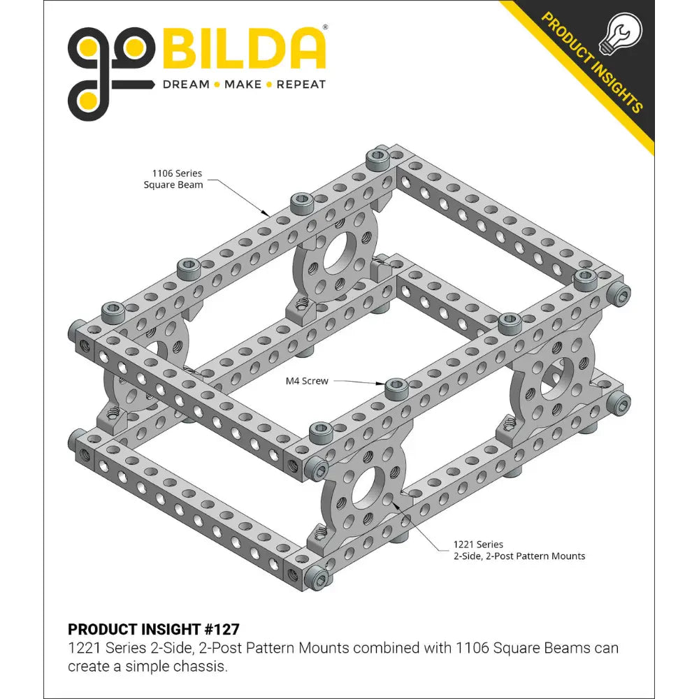 ServoCity 1106 Series Square Beam (4 Hole, 32mm Length)