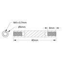 ServoCity 1501シリーズ スタンドオフ (ネジ部 M4 x 0.7mm、外径 6mm、長さ 40mm) - 4個パック