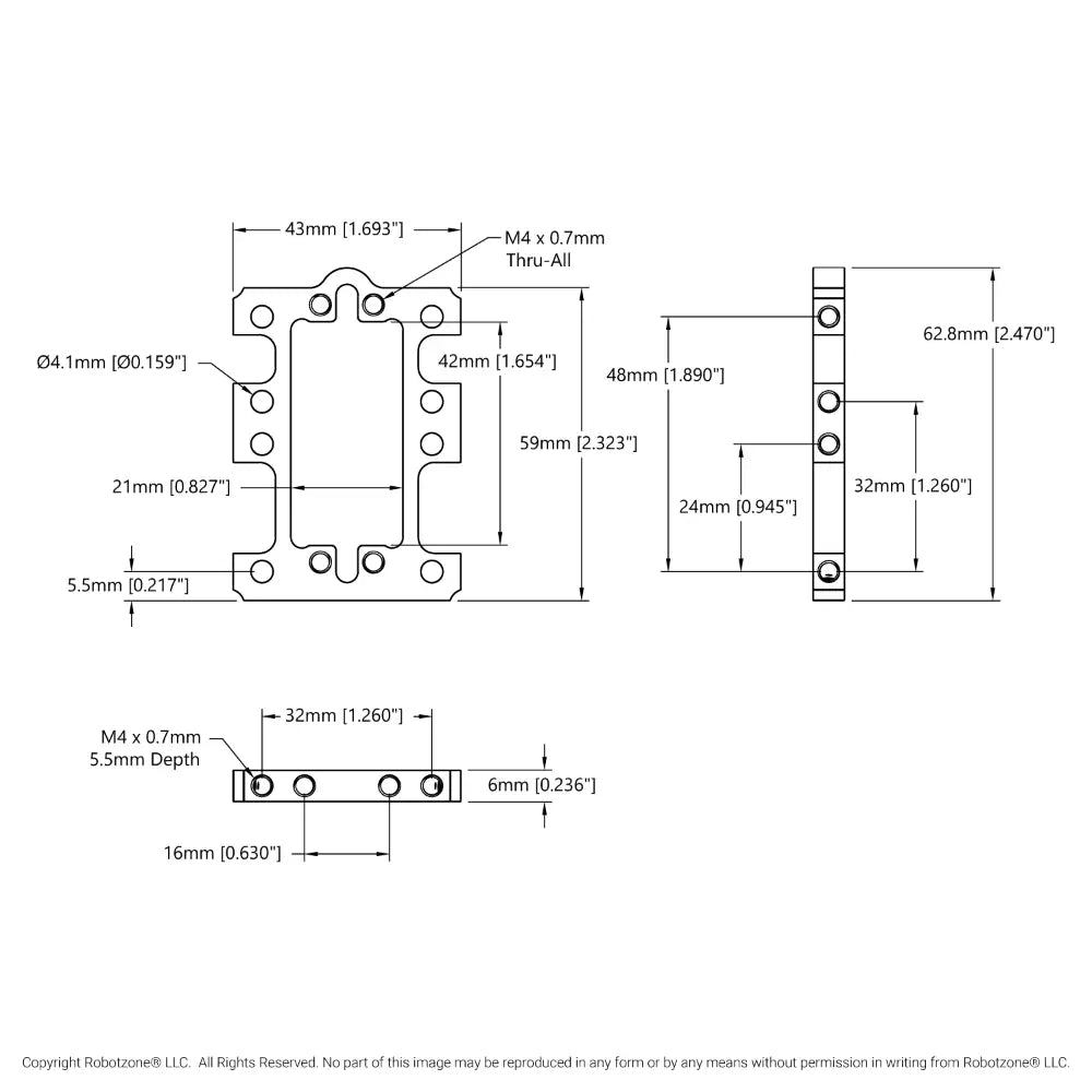 ServoCity 1802シリーズ サーボフレーム (幅43cm 標準サイズサーボ用)