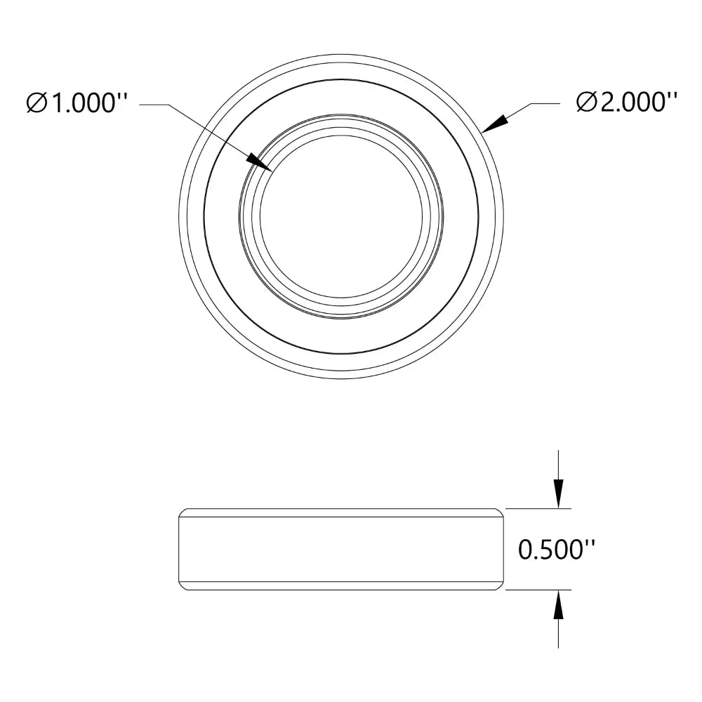 ServoCity 内径25.4mm フランジなしボールベアリング (外径 50.8mm、厚さ 12.7mm)