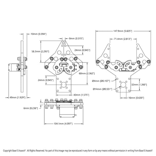 ServoCity Servo-Driven Parallel Gripper Kit (Servo Included) ServoCity サーボ駆動パラレルグリッパキット (サーボ付属)