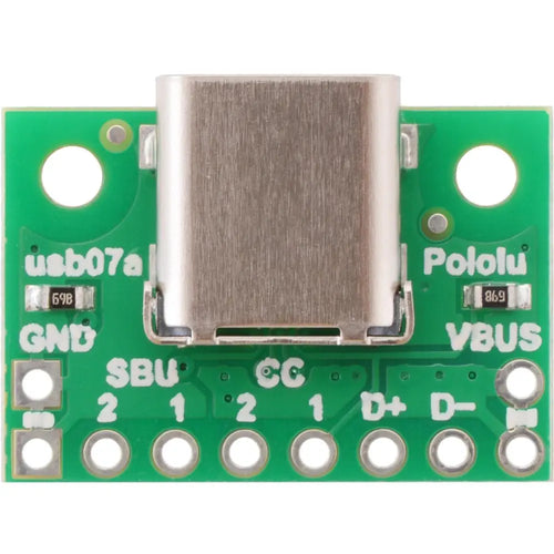 Pololu USB 2.0 Type-C Connector Breakout Board Pololu USB 2.0 Type-C コネクタブレークアウトボード