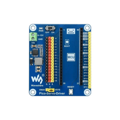 Waveshare Servo Driver Module for RPi Pico, 16CH, 16-bit Resolution Waveshare Raspberry Pi Pico用サーボドライバモジュール、16CH、16ビット分解能