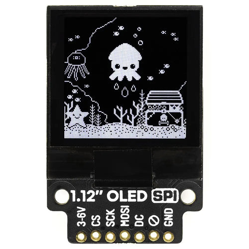 1.12インチ モノクロOLED (128x128、白/黒) ブレイクアウト SPI