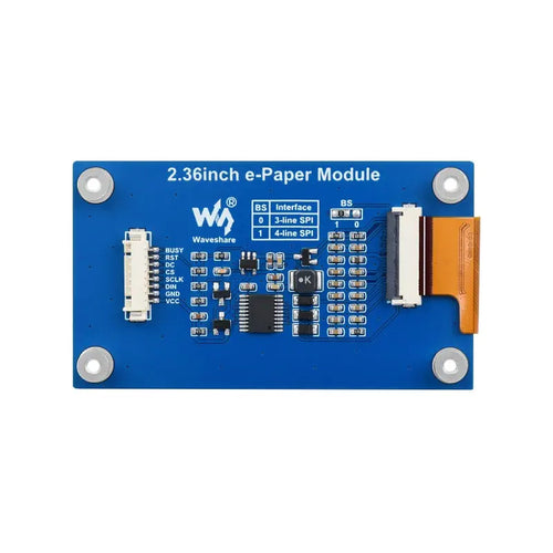 Waveshare 2.36 inch 電子ペーパーモジュール (G)、296 x 168、赤 / 黄 / 黒 / 白