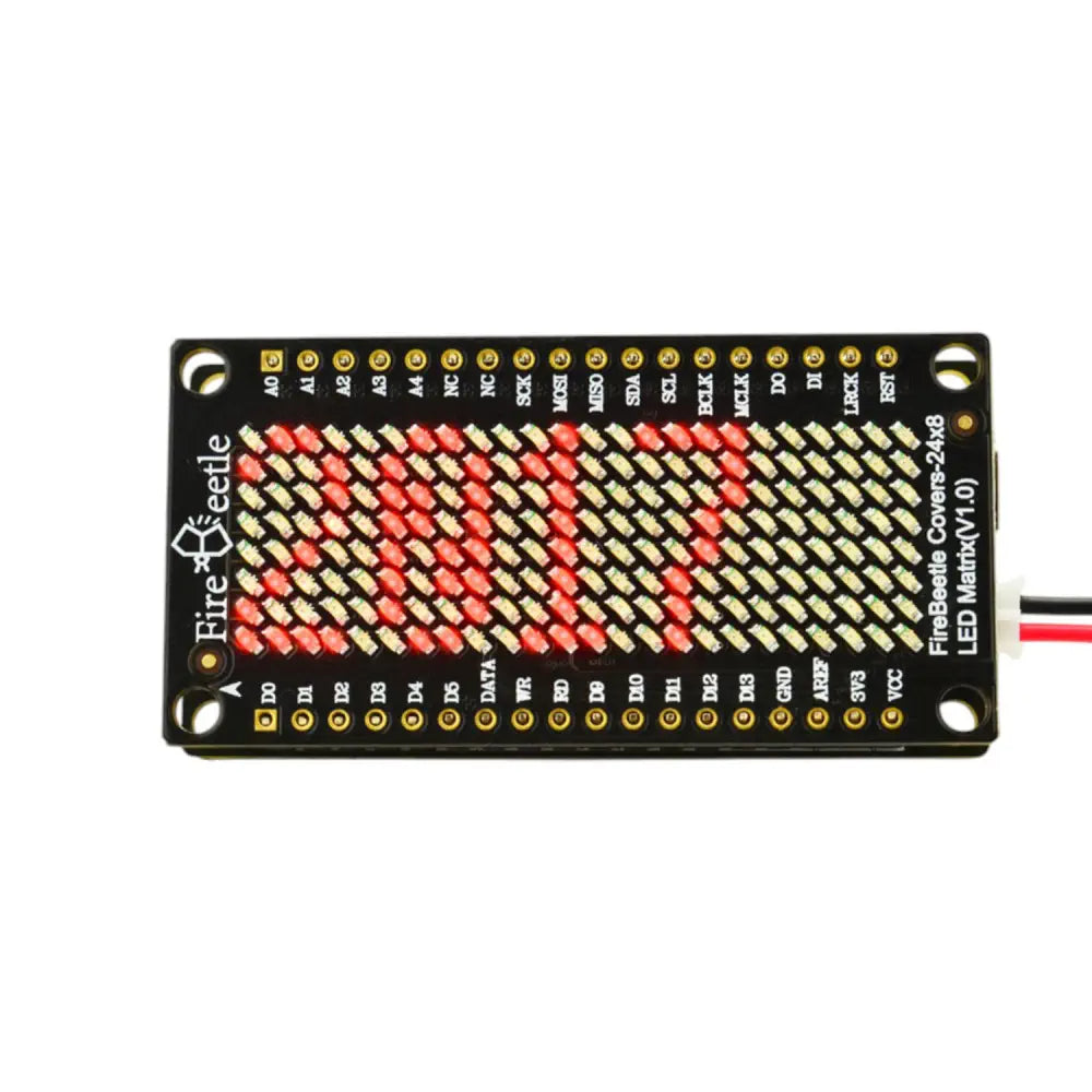 24×8 LED マトリックス (赤) - FireBeetle カバー