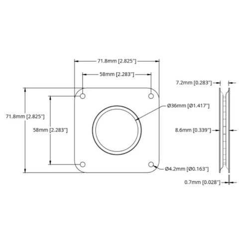 7.6cm x 7.6cm  ボールベアリングターンテーブル