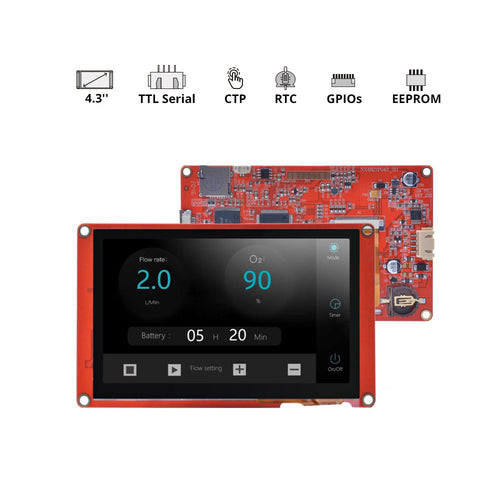Nextion NX4827P043 4.3 inch インテリジェントシリーズ HMI 静電容量式 タッチディスプレイ