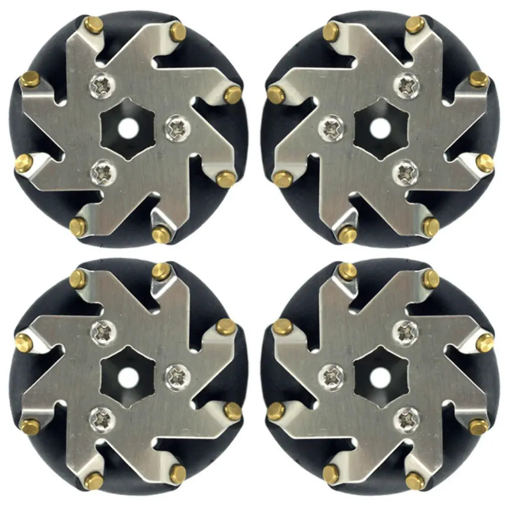 48mmスチール製メカナムホイールセット（左側2×右側2）