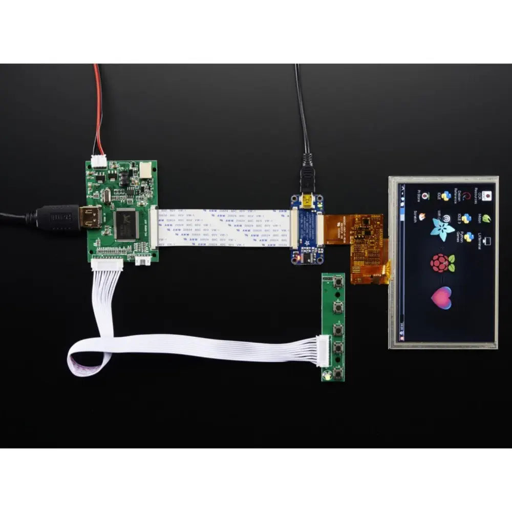 5" 抵抗膜式タッチディスプレイ、ミニとライバー付き - 800x480 HDMI