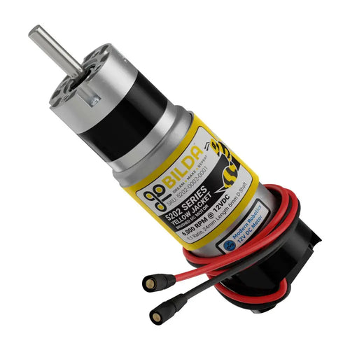 5202シリーズ イエロジャケットモータ、Dシャフト、エンコーダ付き (1:1、6000rpm)