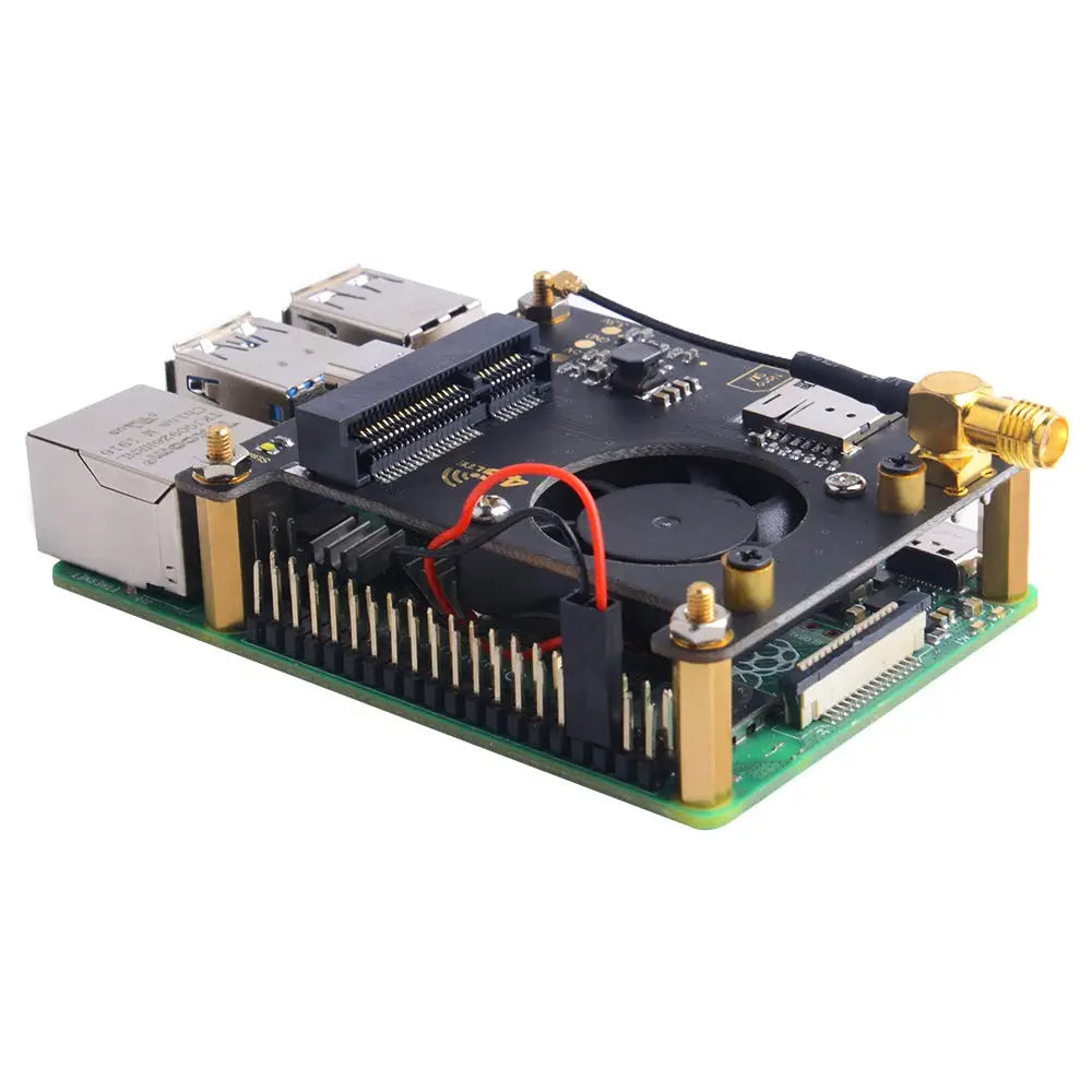 52Pi 4G / 3G セルラHAT (Raspberry Pi および Jetson Nano用、黒)
