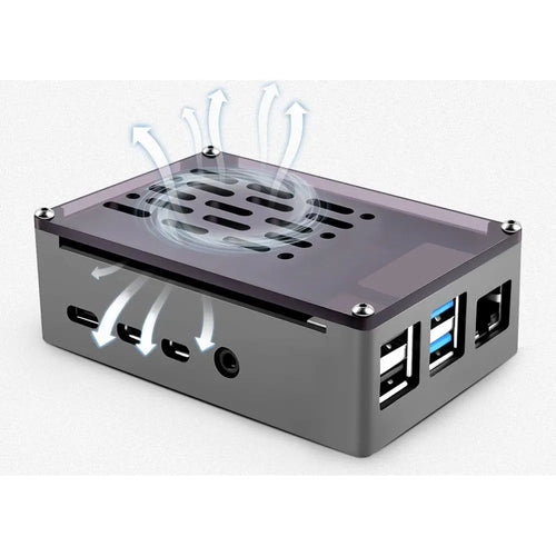 52Pi アルミニウム冷却ケース (Raspberry Pi 4B用、静音ファン 52Pi アルミニウム冷却ケース (Raspberry Pi 4B用、静音ファン