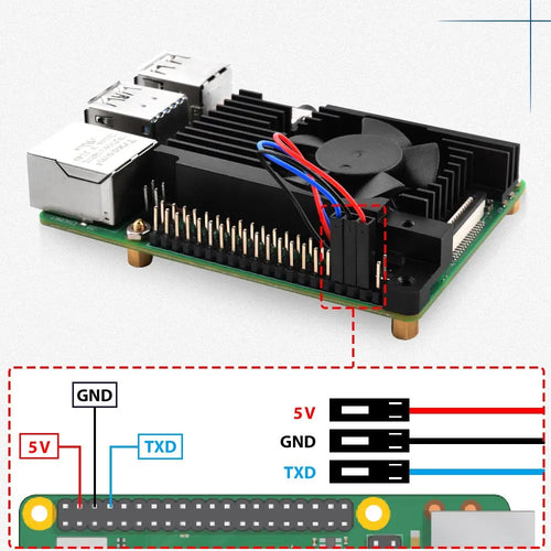 52Pi アルミニウム冷却ケース (Raspberry Pi 4B用、静音ファン搭載、シルバー)