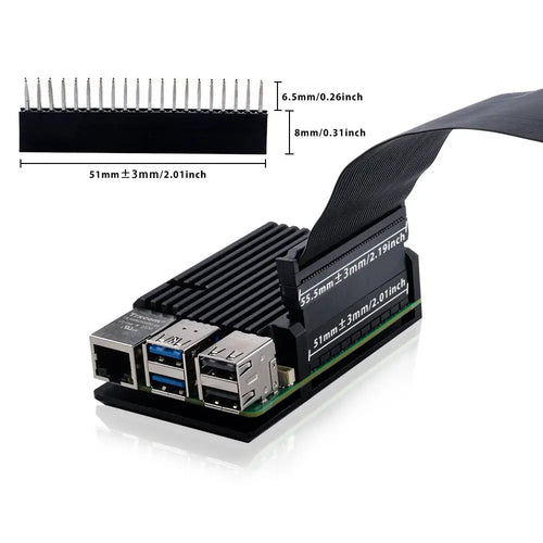  52Pi アルミケース (ヒートシンク付き、Raspberry Pi 5用、黒)