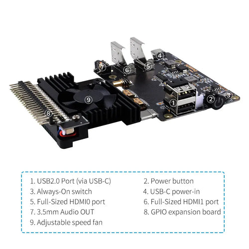 52Pi DeskPi Lite Raspberry Pi 4 ケース (ヒートシンク および PWMファン内蔵)