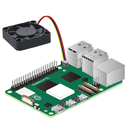 52Pi デュアル 4010 冷却ファン (Raspberry Pi 5用、黒)