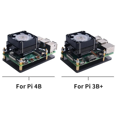 52Pi 薄型 ICEタワー 冷却ファン (Raspberry Pi 4 / 3B+ / 3B用、黒)