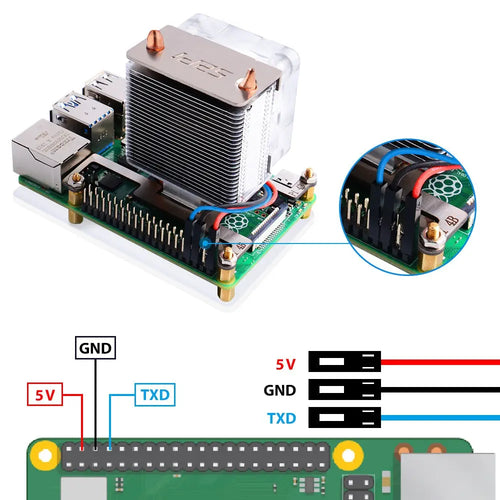 52Pi ICE Tower CPU冷却システム V2 (RGB LED搭載、Raspberry Pi 4B / 3B+用、シルバー)