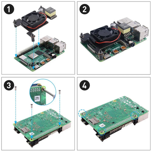 52Pi 絶縁型 PoE HAT (ファン付属、IEEE 802.3af / at、Raspberry Pi 4 / 3B+用)