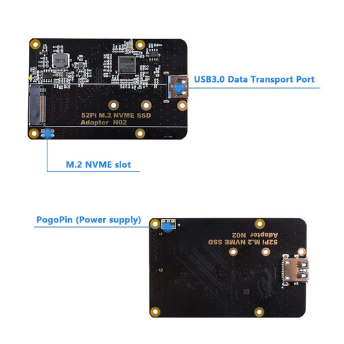 52Pi M.2 NVME SSDアダプタボード (Raspberry Pi用)