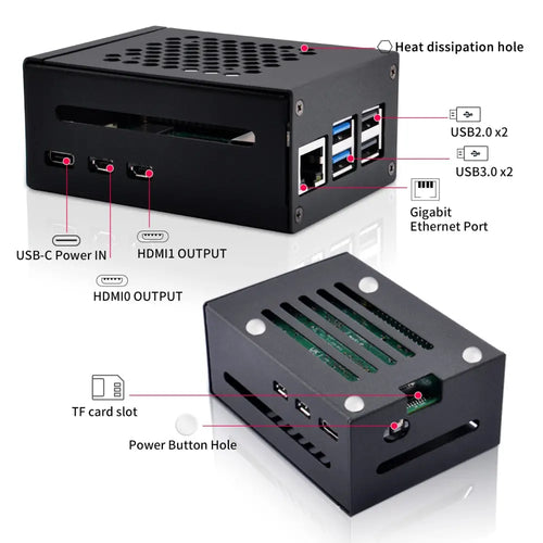 52Pi メタルケース (Raspberry Pi 5用、X1000 PCIeボード互換)