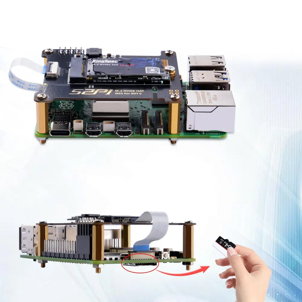 52Pi N05 M.2 2242 PCIe NVMe 拡張ボード (Raspberry Pi 5用) - RobotShop