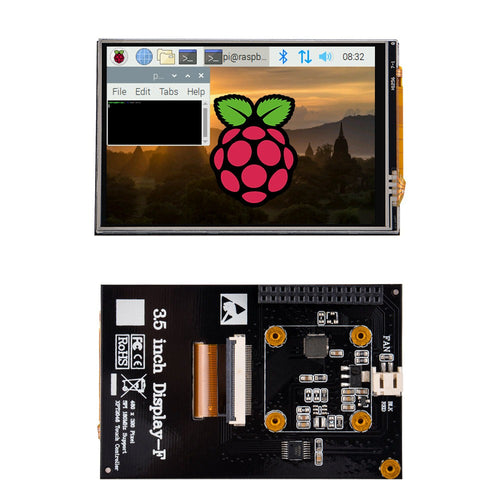 52Pi 3.5インチ抵抗型タッチスクリーン、Raspberry Pi 4B用ABSケース付き
