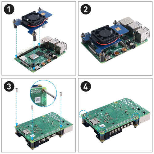 52Pi Raspberry Pi PoE HAT (冷却ファン付き、Pi 4 モデル B / 3B+用)