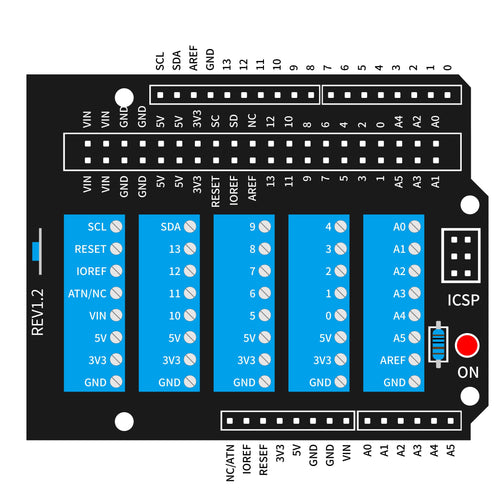 Arduino UNO用 52Pi ネジ端子 拡張ボード（青）