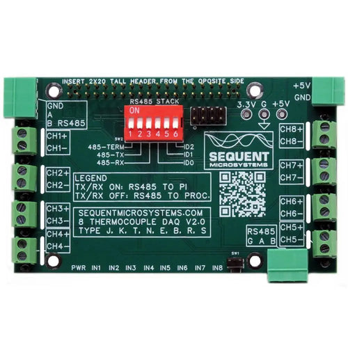 Sequent Microsystems 8 サーモカップルDAQ 8層スタッカブルHAT (Raspberry Pi用)