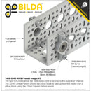 8mm REX™ボア 2サイド 1ポスト ピローブロック (幅43mm)