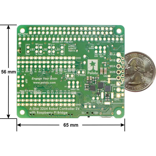 A-Star 32U4 ロボット コントローラー SV (Raspberry Pi ブリッジ付き) (SMT コンポーネントのみ)
