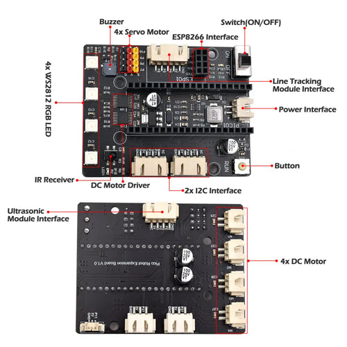 Adeept ESP32-S3用 4WD 全方向メカナムホイール ロボットカーキット