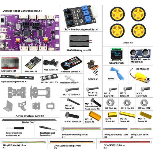Adeept 4WD スマートカーキット (Arduino IDE 対応)