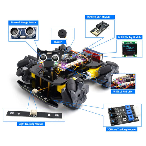 Adeept メカナムホイールスマートカーキット (Arduino IDE 対応)