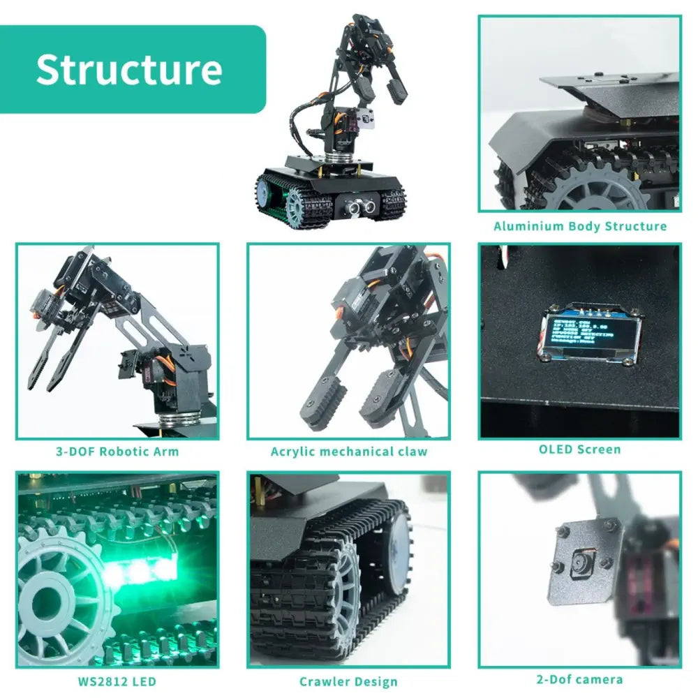 Adeept RaspTank Pro Raspberry Pi用 ロボット・ワイヤレス・スマートカーキット
