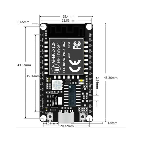 Ai-Thinker Ai-M62-12F WiFi 6 + BLE 5.3 開発ボード