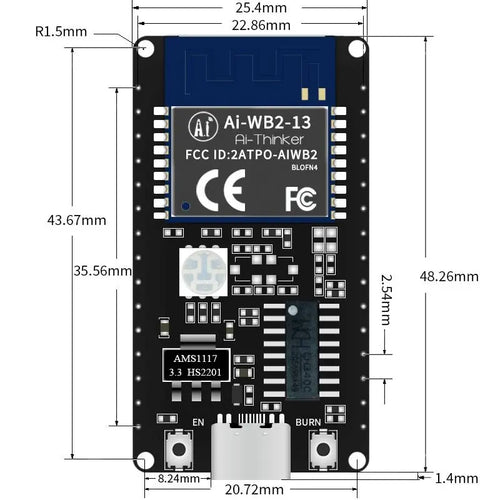 Ai-Thinker Ai-WB2-13F WiFi + BLE 5.0 開発ボード